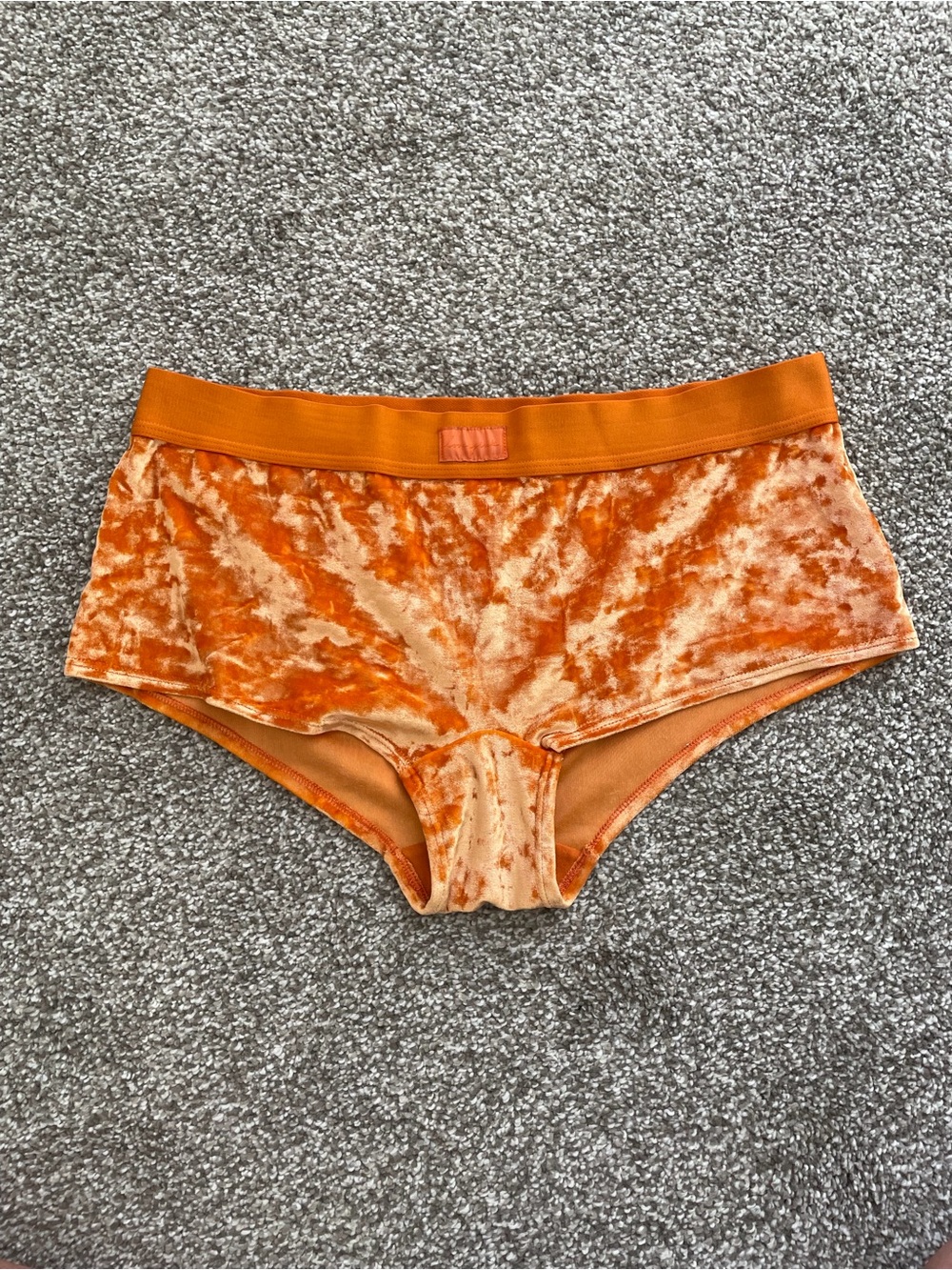 Victoria’s Secret PINK Crushed Velvet Boy Short Smokey Orange Large